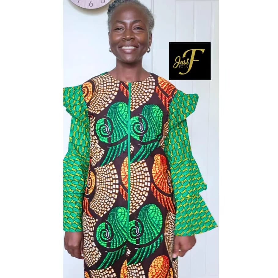 African Print Flared Sleeve Dress – Vibrant and Elegant Fashion in London